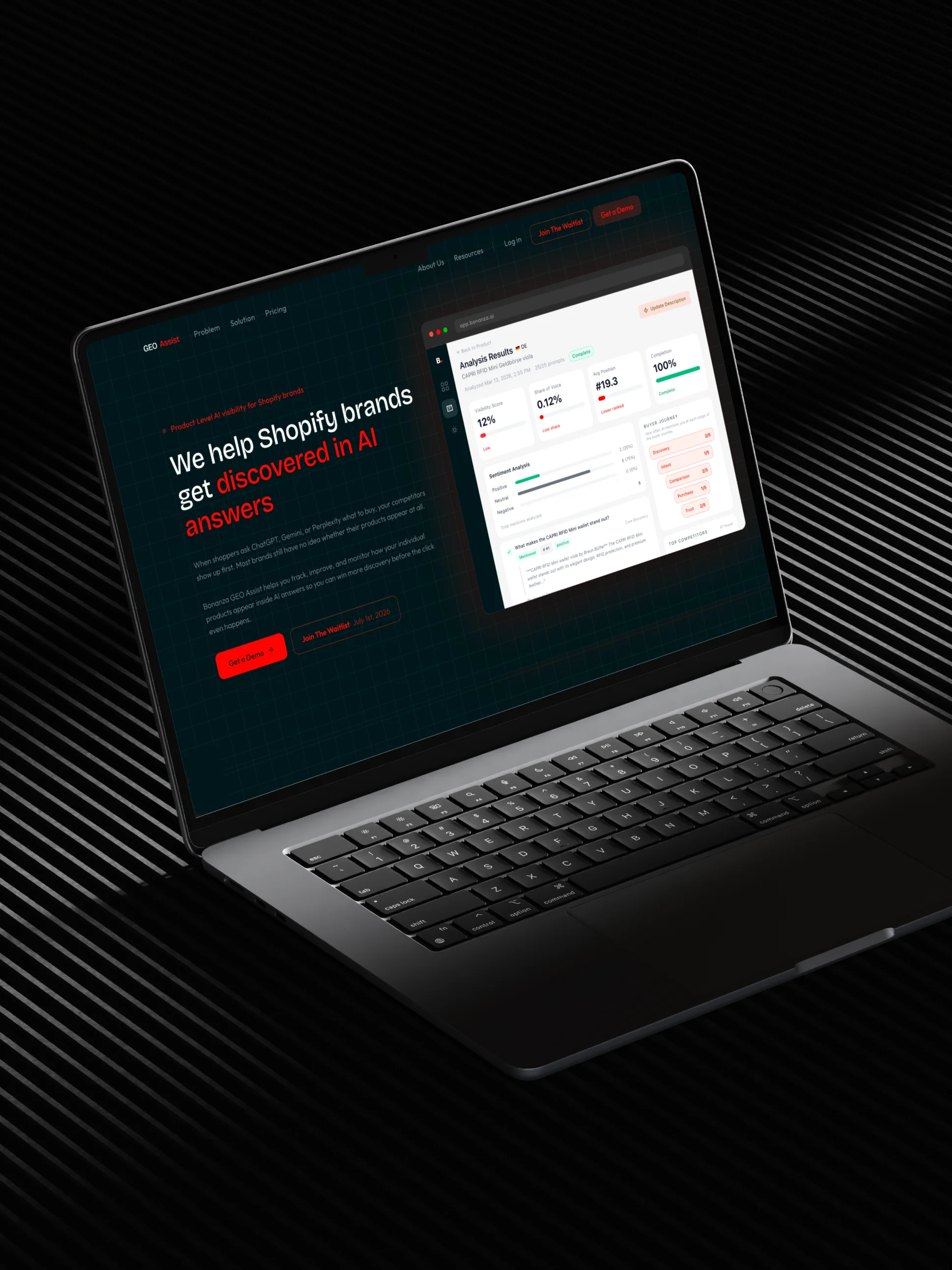 Geo Assist platform mockup