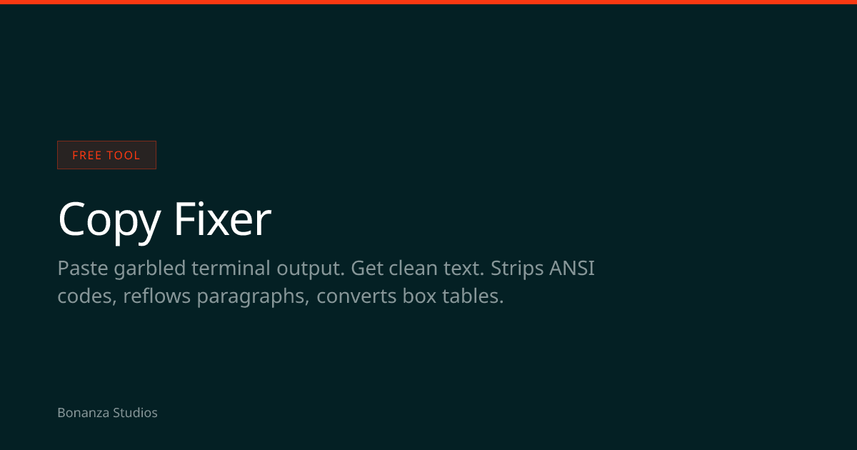 Copy Fixer, Tool zur Bereinigung von Terminal-Text
