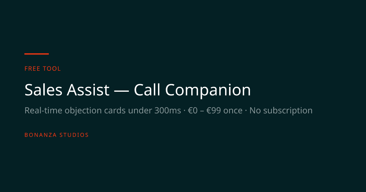 Sales Assist Desktop-App mit einer Antwortkarte zu einem Einwand in Echtzeit